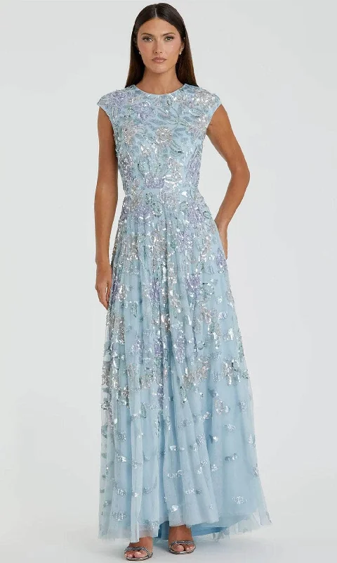 Women Apparel Mac Duggal 5647 - Sequined Jewel Neck Evening Gown