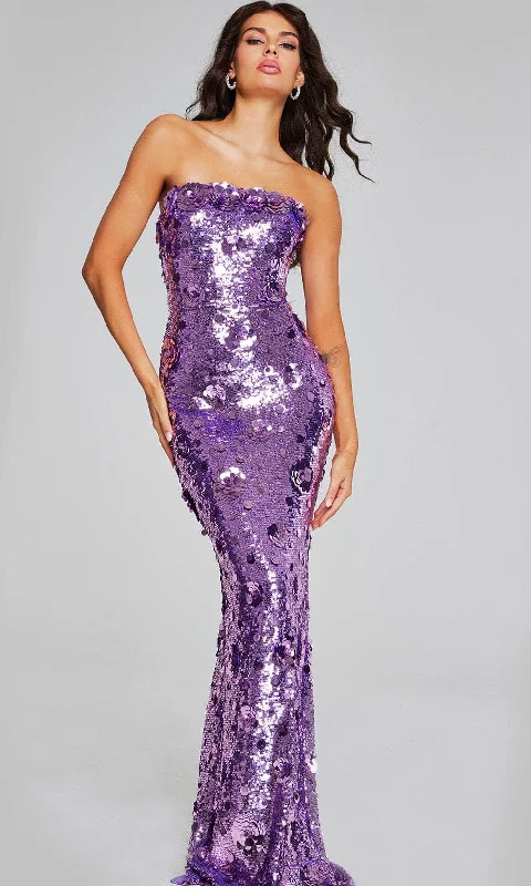 Women's Travel Outfit Set Jovani 42154 - Sequin Sheath Evening Gown