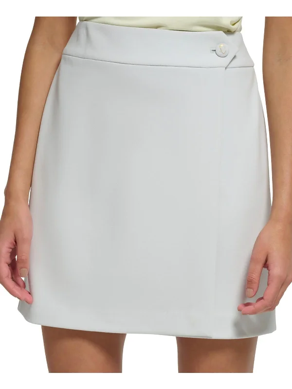 Clothing Online Petites Womens A-Line Mini Wrap Skirt