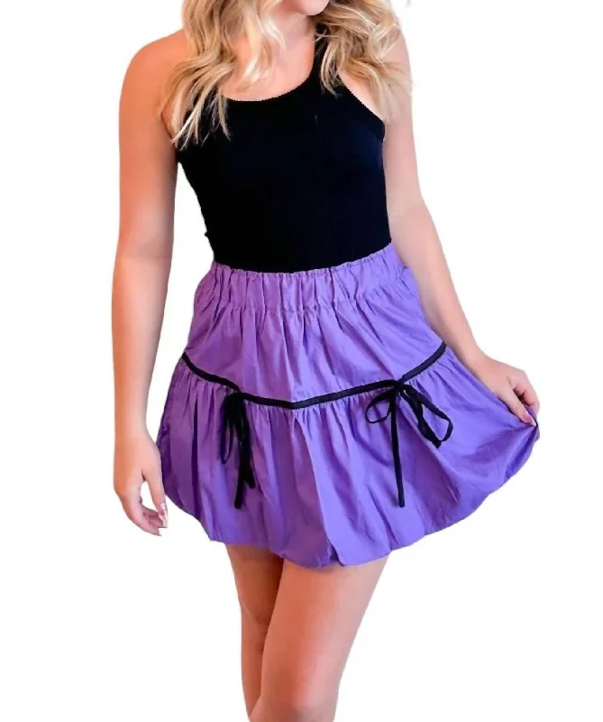 Women's Attire Emerson Balloon Mini Skirt In Purple