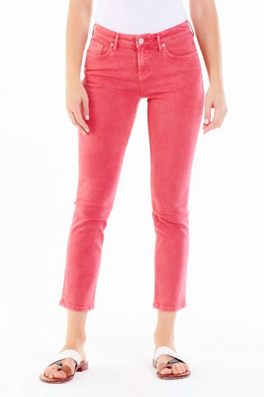 Women's Party Outfit Blaire Slim Straight Jeans In Hibiscus