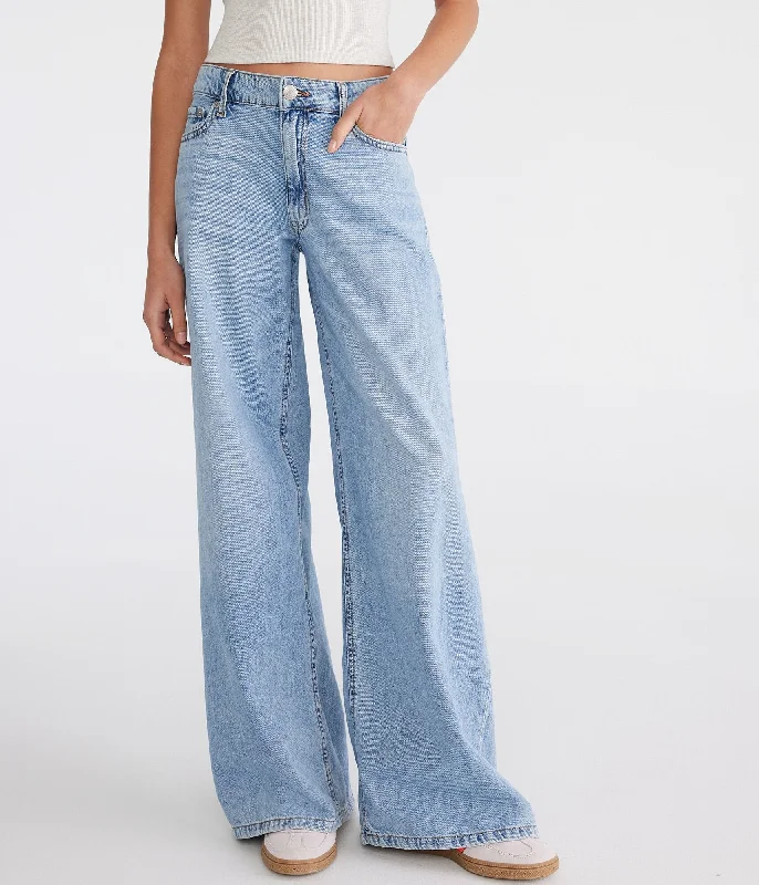 Sustainable Fashion Clothing For Women Aeropostale Super Wide Leg Lightweight Luxe Jean