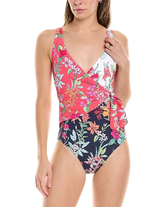 Trendy Outfits For Ladies Tommy Bahama Summer Floral Wrap Front One-Piece