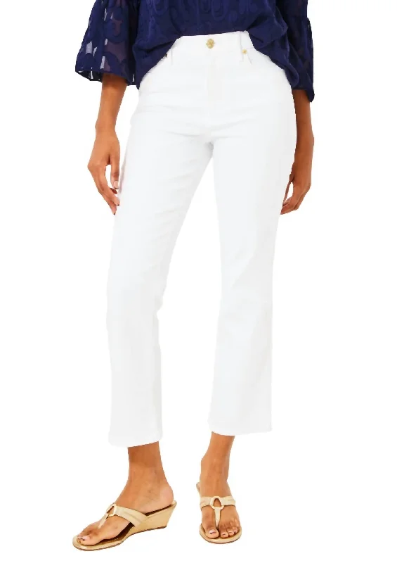 Women's Clothes For Special Occasions Annet High Rise Crop Flare Jean In Resort White