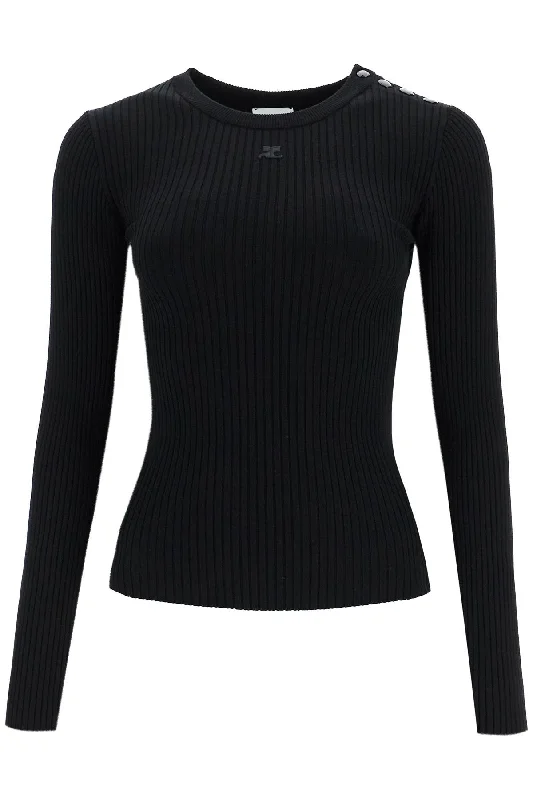 Women's Contemporary Apparel Courreges Women's 'Ribbed Stretch Knit Pullover Sweater