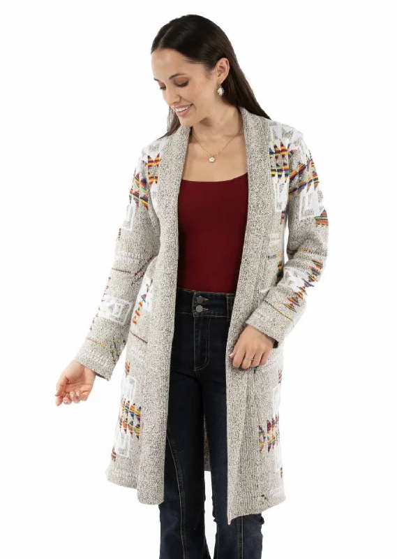 Women's Clothing With Trendy Designs Scully Womens Open Front Cardigan Oatmeal 100% Acrylic Duster Sweater