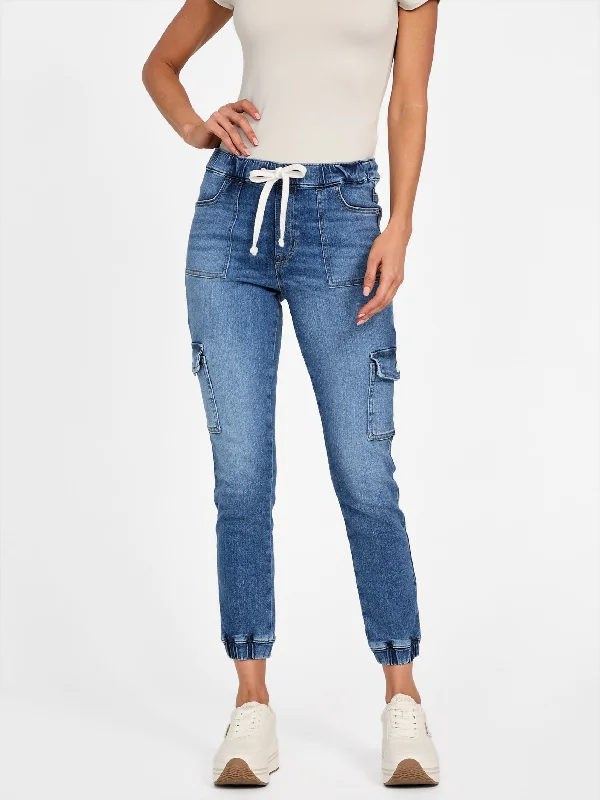 Women's Clothing Online Eco Luna Mid-Rise Cargo Denim Joggers