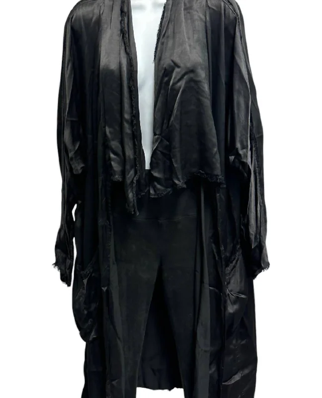 Women's Tailored Outfit Women's 100% Cupro Duster In Black