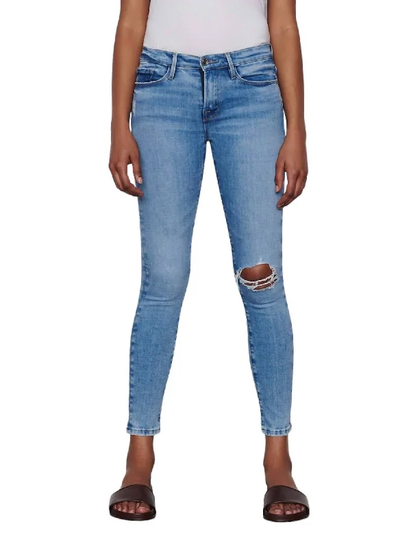 Women's Relaxed Clothes Le Skinny De Jeanne Degradable Jeans In Handcrafted Destruct