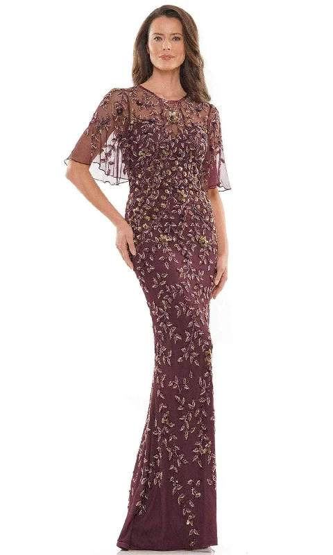 Women's Date Night Outfit Marsoni by Colors MV1208 - Sheer Bell Sleeve Evening Gown