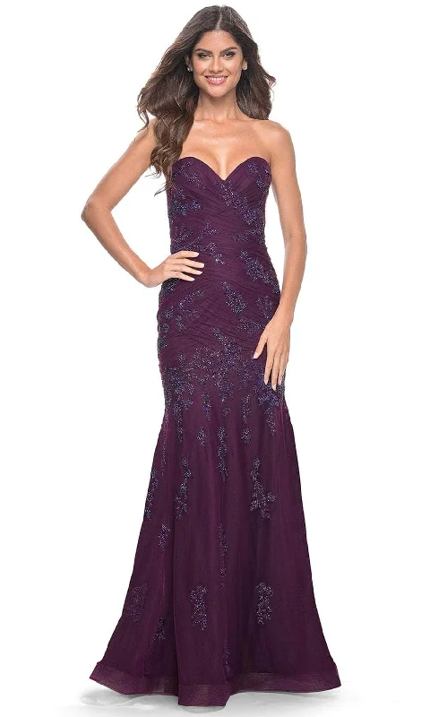 Women's Online Clothing Boutique La Femme 32121 - Ruched Trumpet Prom Gown