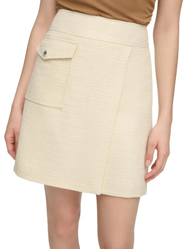 Women's Clothing Online Sale Womens Mini Faux-Wrap Wrap Skirt