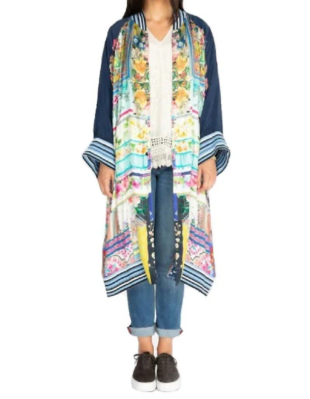 Women's High-Fashion Outfit Long Fiori Coat In Multi