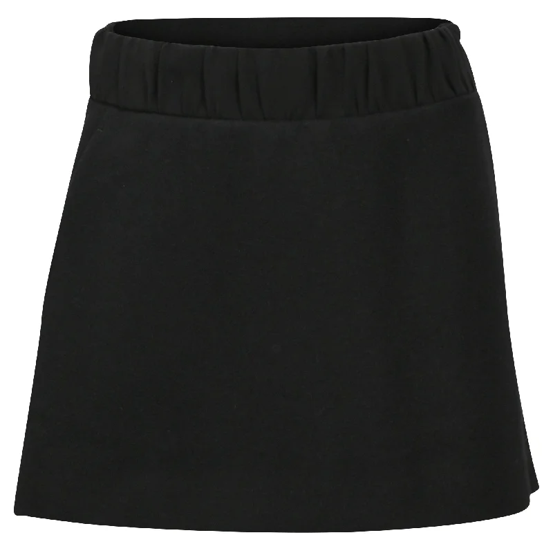 Women's Outfit Neil Barrett Mini Gartered Waist A-line Skirt in Black Wool