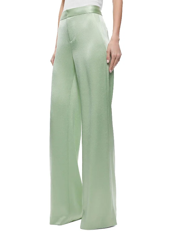 Holiday Special Offers Deanna Womens Satin High Waist Wide Leg Pants