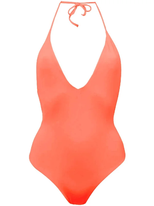 Women's Work Outfit For The Office Women Nina Halter Strap One-Piece Bathing Suit In Salmon Pink