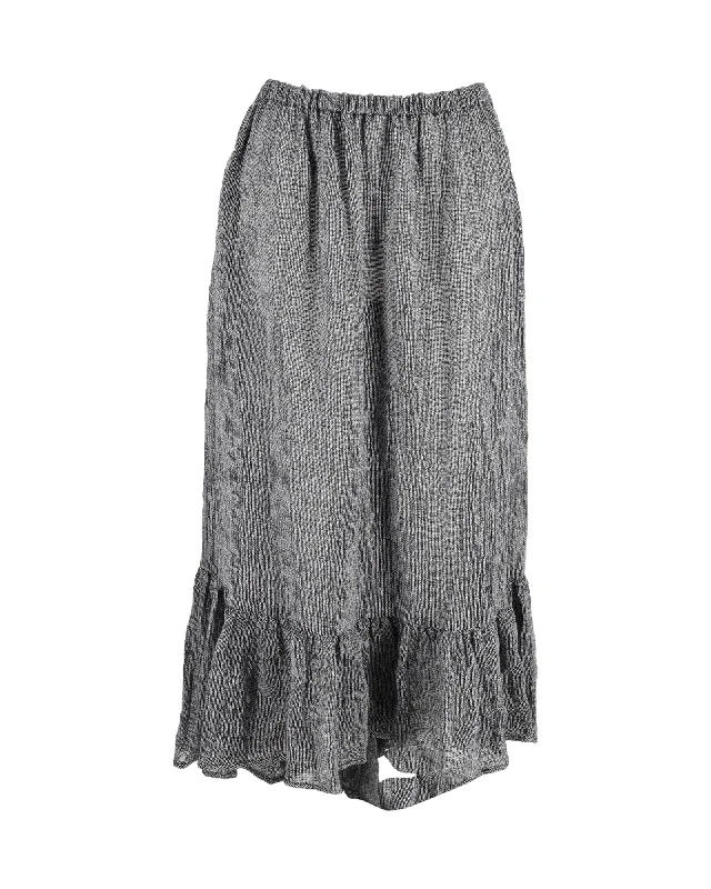 Women's Trendy Attire Lisa Marie Fernandez Asymmetric Midi Skirt in Grey Linen