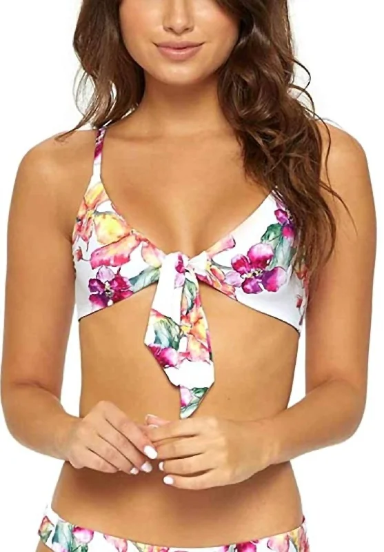 Women's Elegant Evening Outfit Andrea Hater Strap Adjustable Tie Reversible Bikini Top In Wild Orchid