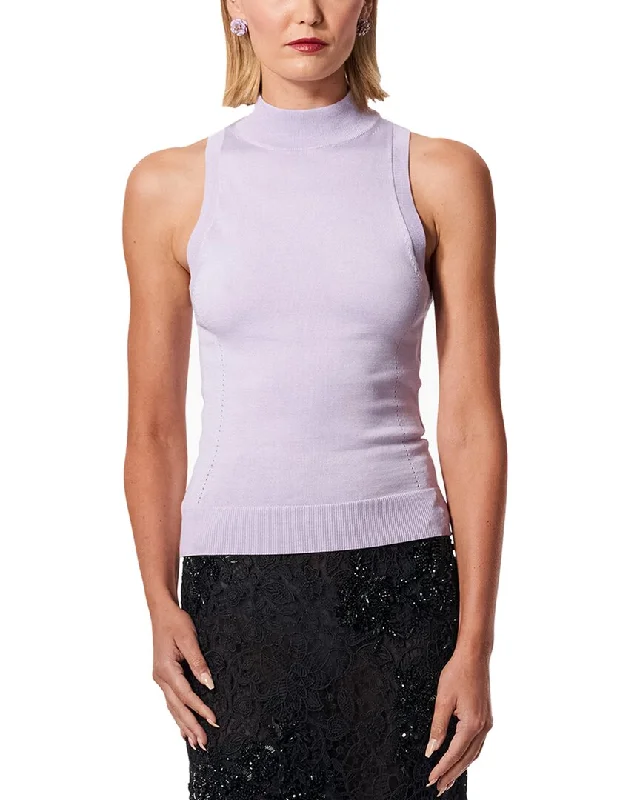 Women's Activewear Garments Carolina Herrera Turtleneck Knit Silk-Blend Top