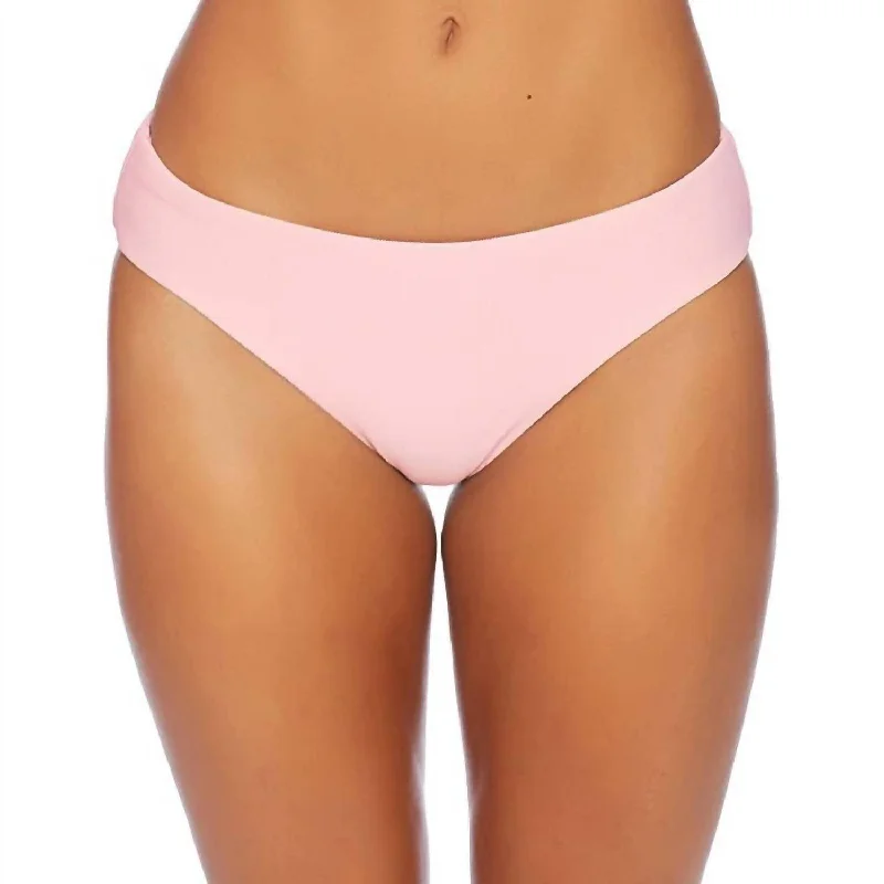 Women's Clothing Boutique Solid Retro Bikini Bottom In Pink