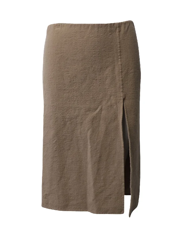 Women's Garments Marc Jacobs Side Slit Pencil Skirt in Beige Wool