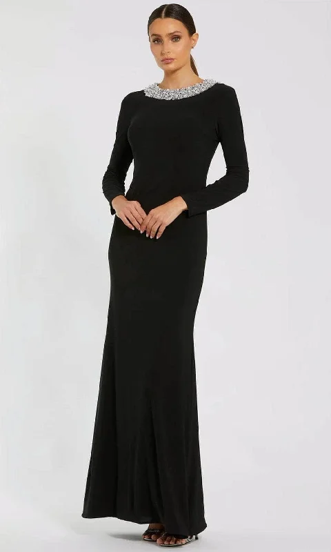 Timeless Women's Clothing Ieena Duggal 49951 - High Neckline Long Sleeve Evening Gown