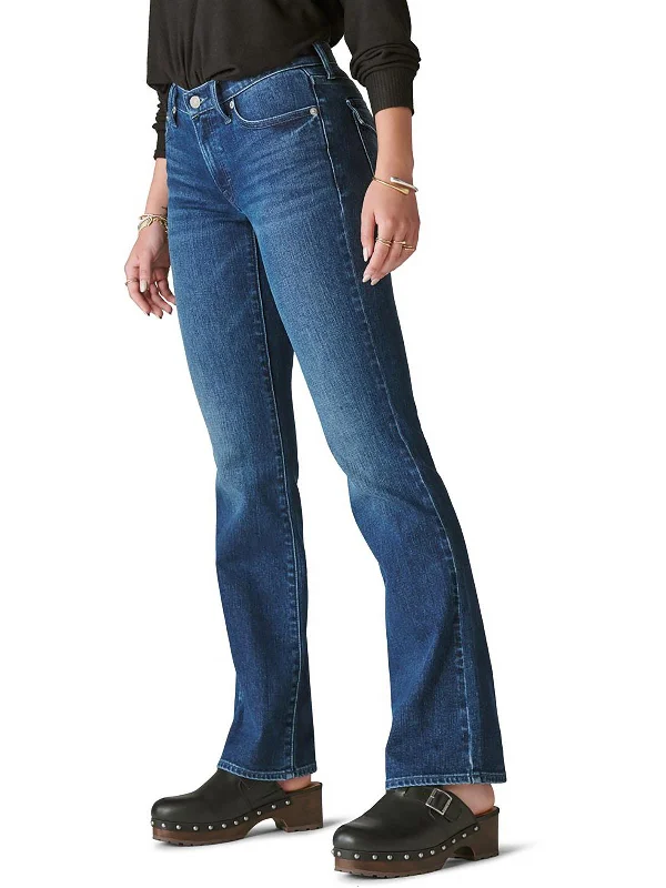 Online Boutique Clothing Womens Mid-Rise Dark Wash Bootcut Jeans