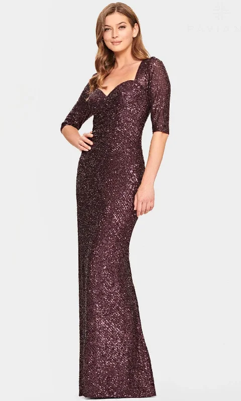 Women's Work Apparel Faviana S10861 - Sequined Evening Gown