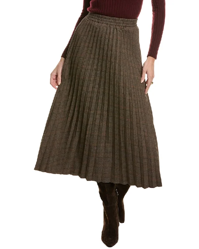 Women's Tailored Outfit YAL New York Plaid Pleated Skirt