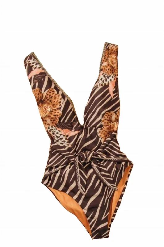 Women's Formal Event Clothing Florentine Jambo One Piece In Jambo Animal Print