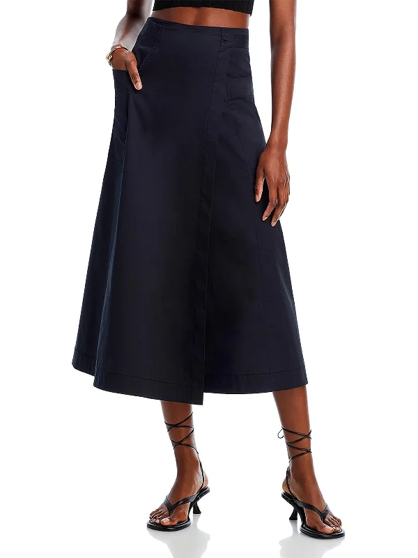 Comfortable Women's Outfits Womens Midi Poplin Wrap Skirt