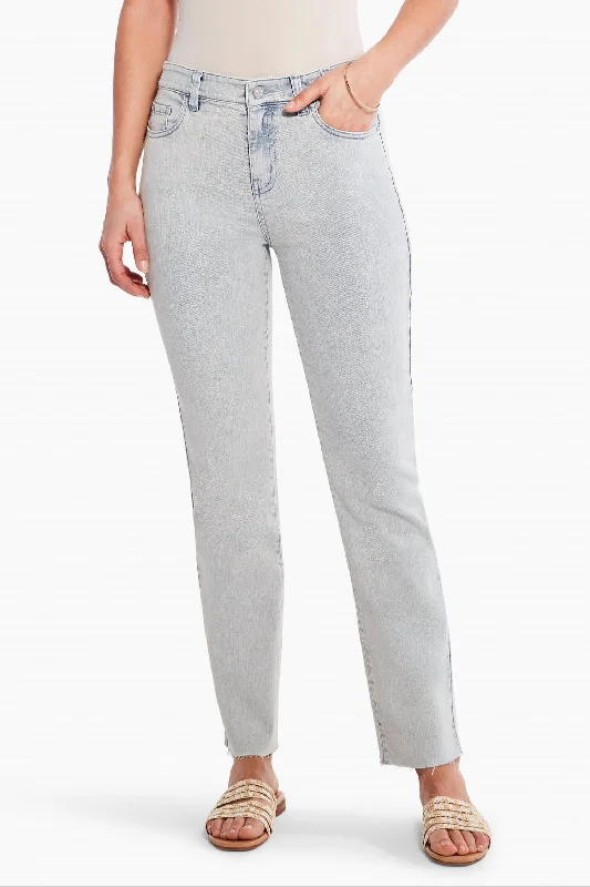 Online Impressions Boutique Mid Rise Straight Ankle Jean In Salt