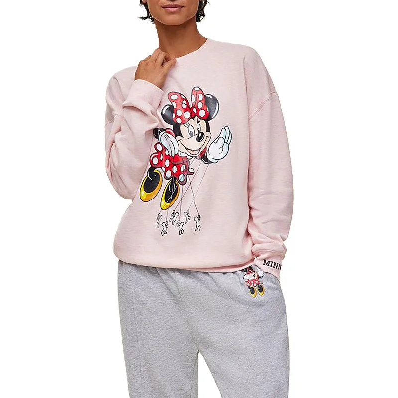 Elegant Clothing For Women Minnie Mouse Balloon Womens Graphic Cotton Crewneck Sweater