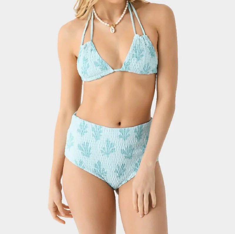 Modern Women's Clothes Allie Smocked Bikini Top In Mint Reef