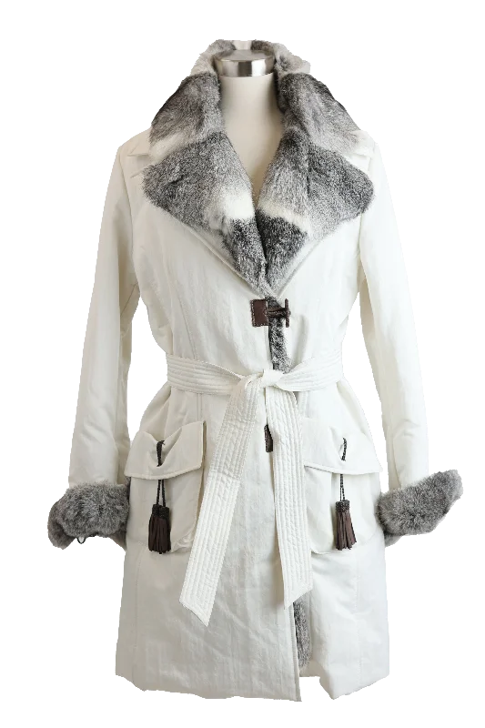 Bundle Offer Fur Trimmed Trench Coat