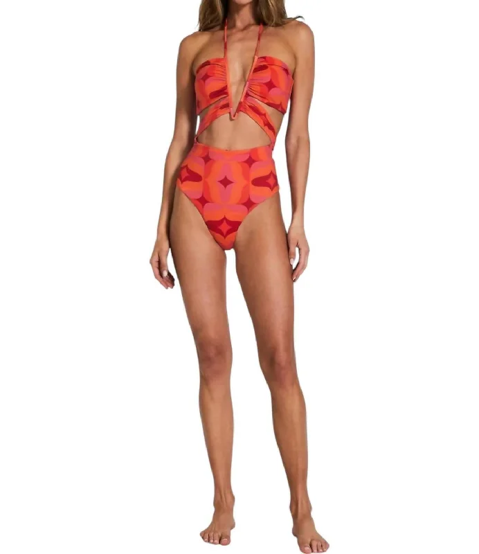 Women's Comfortable Clothes For Weekends Cassidy Full Piece Swimsuit In Coral Crush