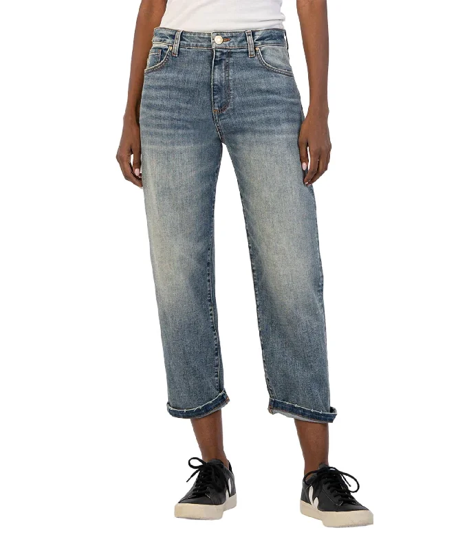 Women's Outfit For The Office Sienna Baggy Boyfriend Crop Jeans In Shaped Wash