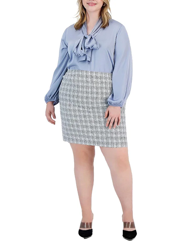 Modern Women's Fashion with Vintage Touches Plus Womens Tweed Business Pencil Skirt