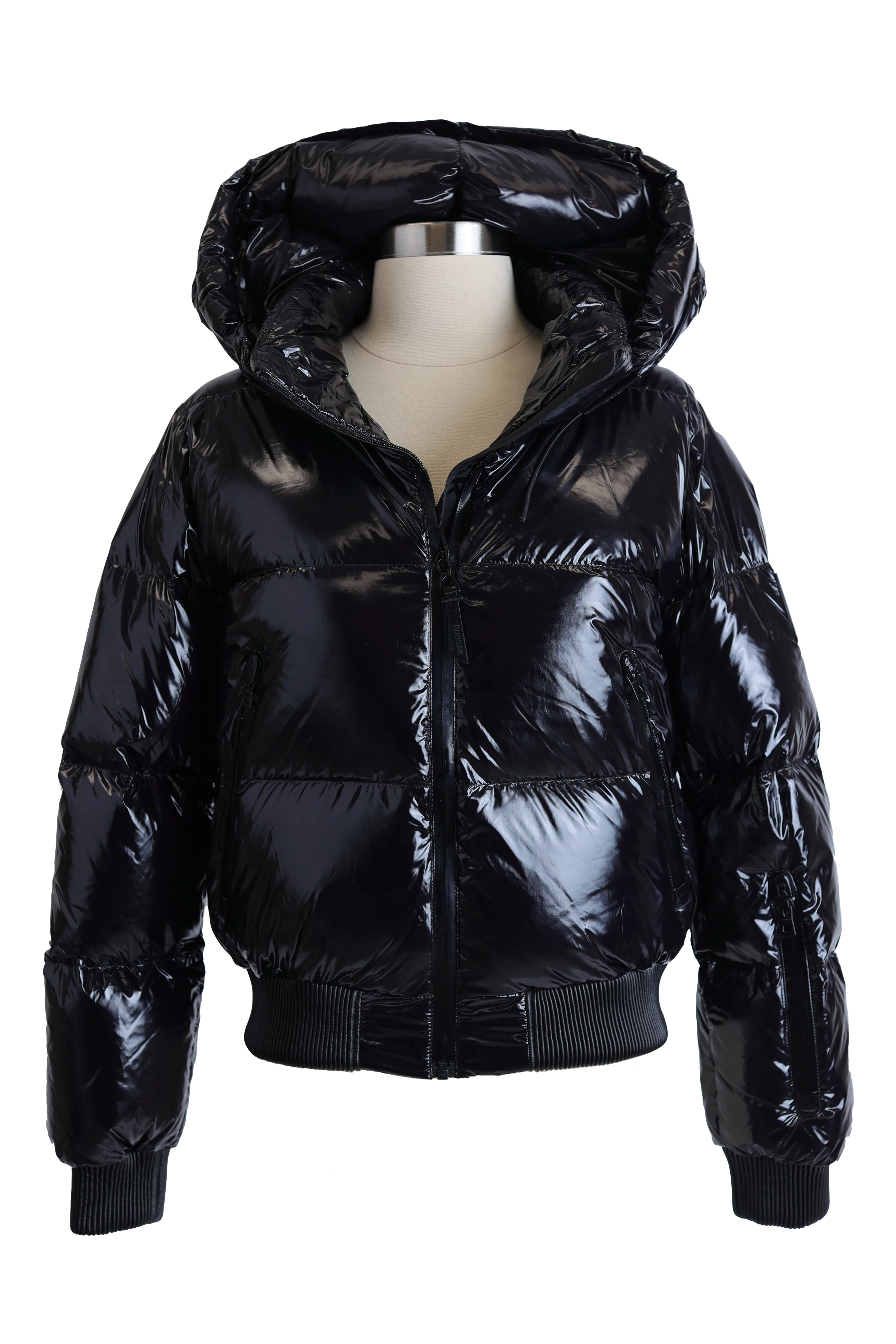 Women's Chic Outerwear Outfit Karina Shiny Down Bomber Jacket