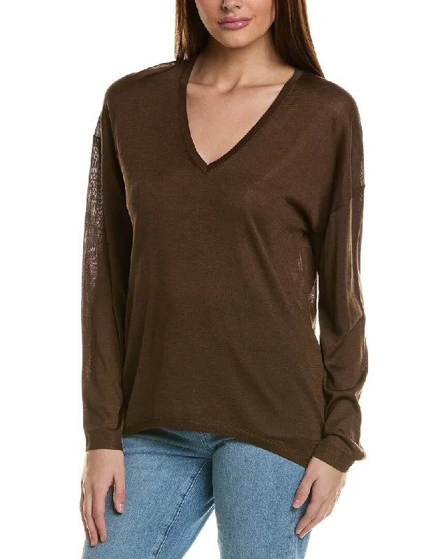 Online Boutiques Clothing Theory Karenia Silk-Blend Sweater