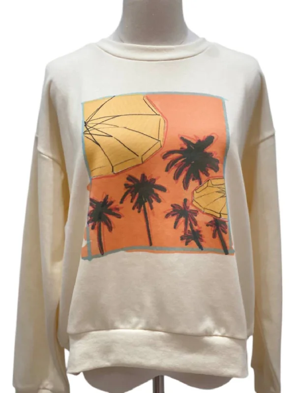 Casual Dresses for Women Palms Graphic Sweatshirt In Ivory