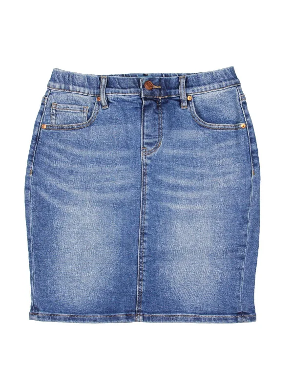 Women's Classic Outfit Valentina Womens Denim High Rise Denim Skirt