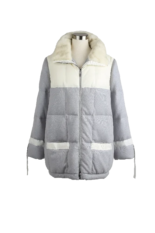 Women's Functional Apparel For Outdoor Activities Cashmere Down Quilted Coat W/ Mink Collar