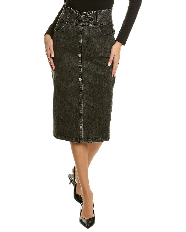 Women Apparel Gracia Waist Belt Detail Denim Skirt