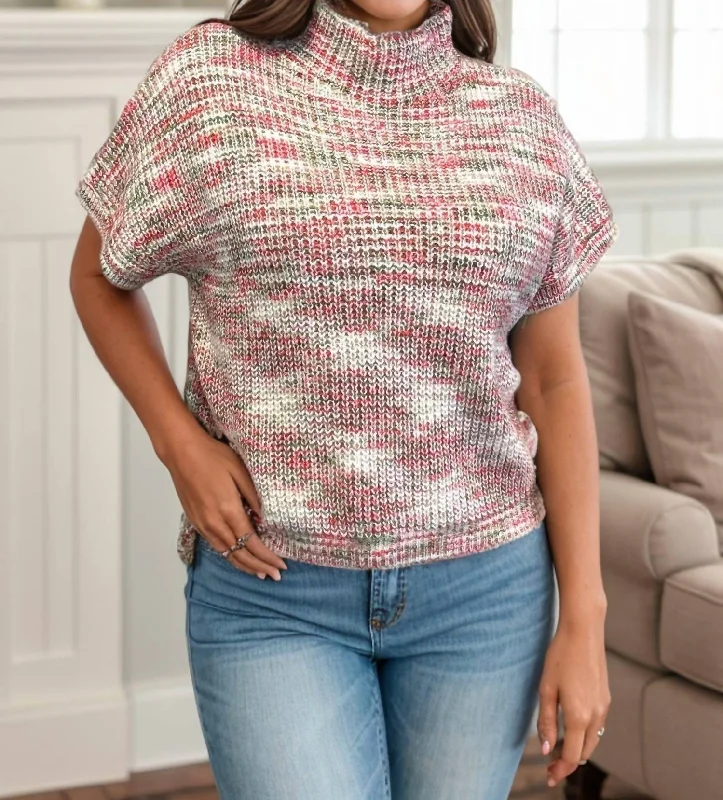 Modern Women's Attire Strawberry Fall Top In Pink Multi