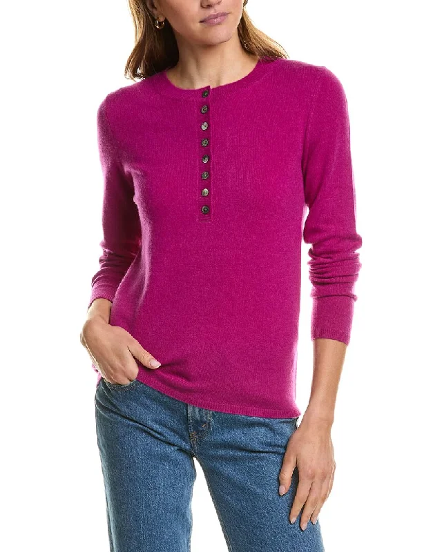 Women's Functional Outfit For Outdoor Activities InCashmere Henley Cashmere Sweater