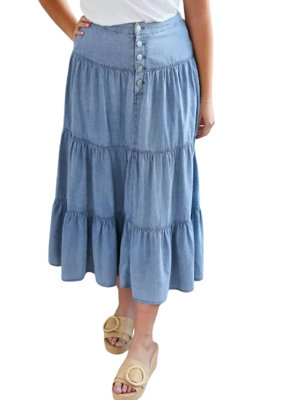 Timeless Women's Outfit Sandy Denim Skirt In Light Denim