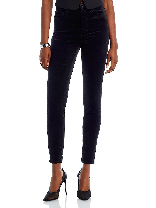 New Arrival Discounts Womens Velvet High Rise Skinny Jeans