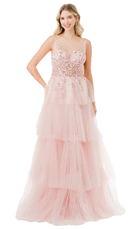 Women's Evening Wear Trevi Collection L2856A - Sleeveless Tiered Prom Gown