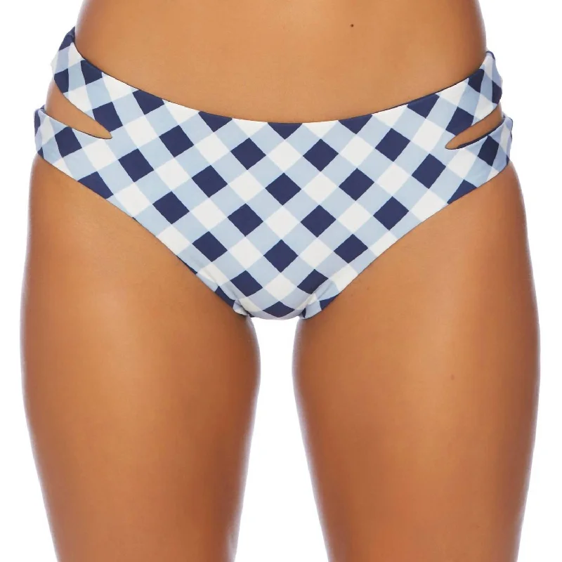 Women's Loungewear Clothes Reversible Keyhole Bikini Bottom In Breaking Plaid Navy